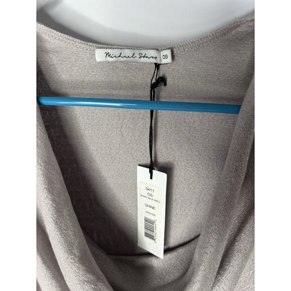 Micheal Stars Top Drape Neck Shell Oyster Colored OS - Picture 2 of 3